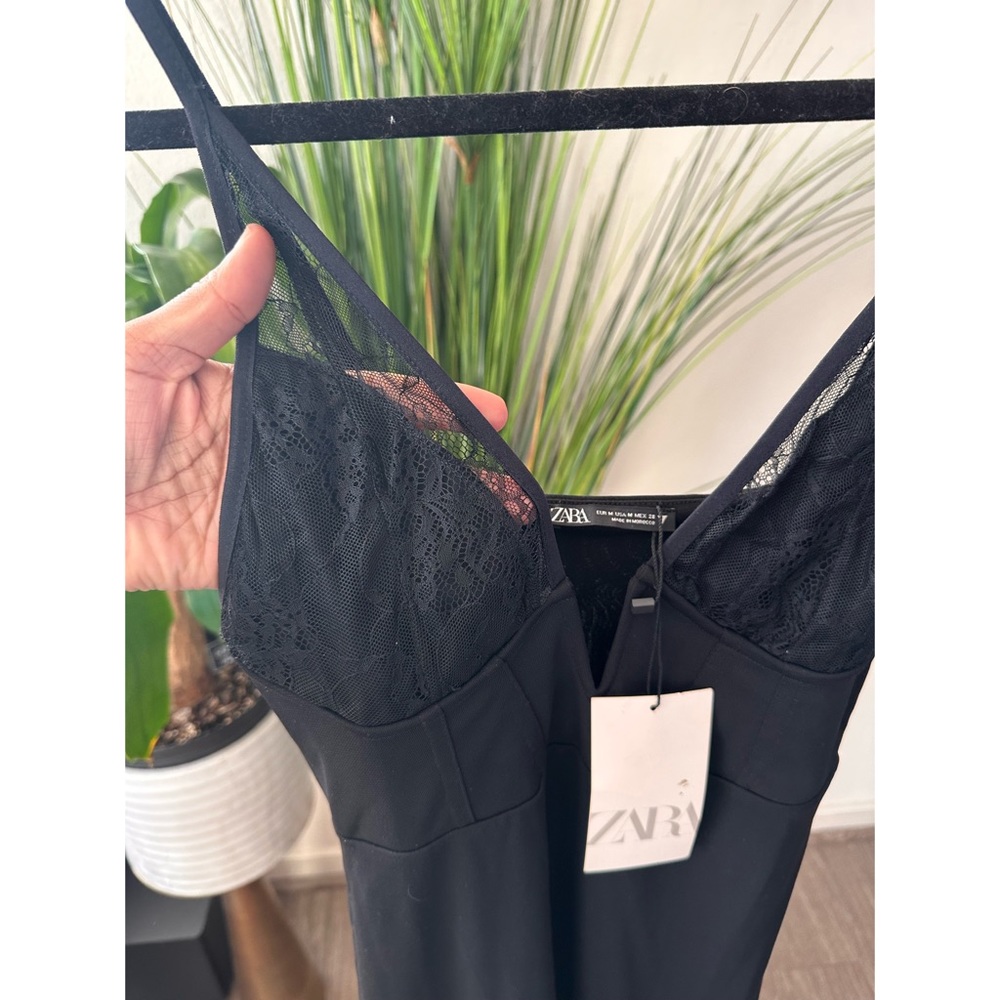 NWT Zara Mini Deep V Slip Dress - Size Medium - Picture 8 of 17